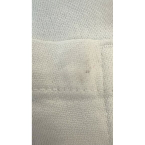 ZARA Size 2 White Wide-Leg Frayed Hem High Waisted Denim Jeans - Picture 11 of 14